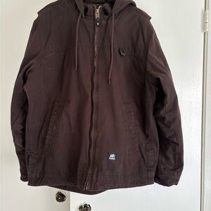 Men's Dark Brown Hooded Jacket